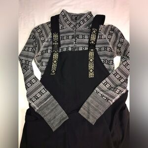 KAVU Black Overalls + Kavu top with Geometric Straps